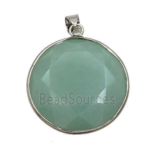 Green Aventurine Button Pendant