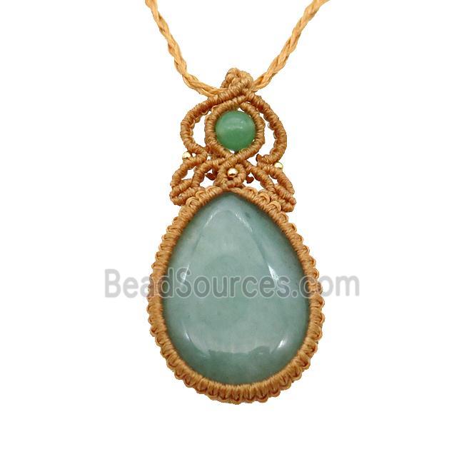 Green Aventurine Macrame Necklace