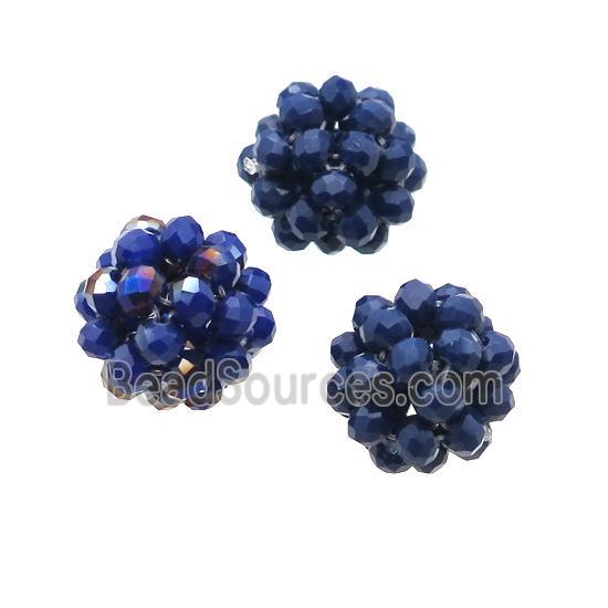 Lapisblue Crystal Glass Ball Cluster Beads