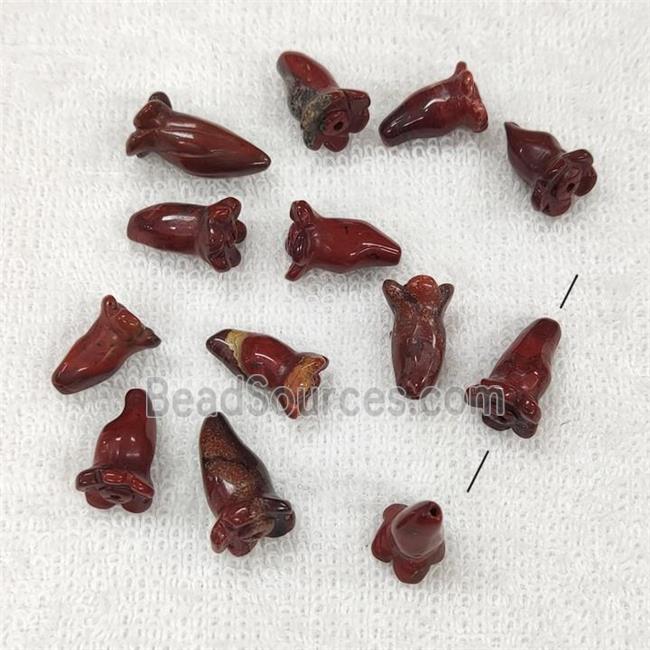 Red Jasper Flower Beads Carved