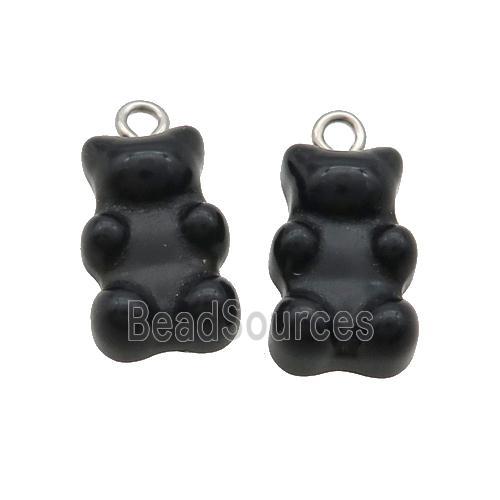 Black Onyx Agate Bear Pendant