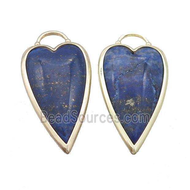 Blue Lapis Lazuli Heart Pendant Gold Plated