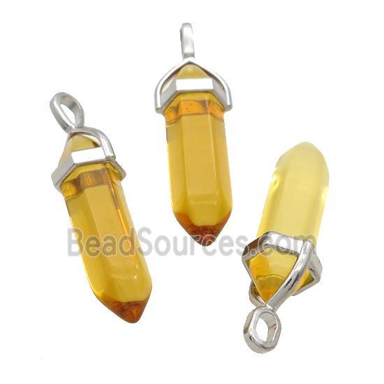 Gold Glass Bullet Pendant