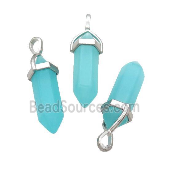 Aqua Glass Bullet Pendant