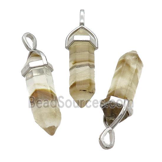 Synthetic Quartz Bullet Pendant Tiger Skin