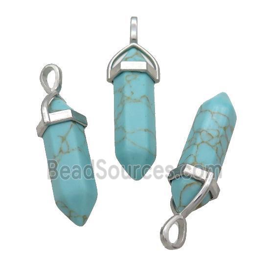 Green Synthetic Turquoise Bullet Pendant