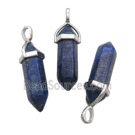 Natural Blue Lapis Lazuli Bullet Pendant
