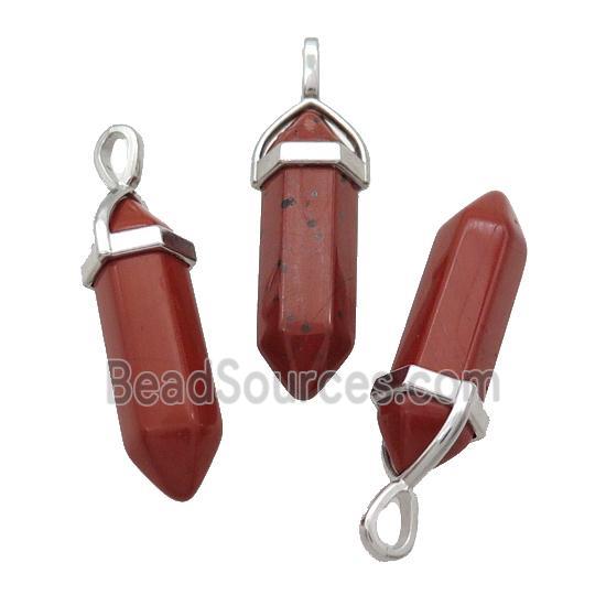 Natural Red Jasper Bullet Pendant