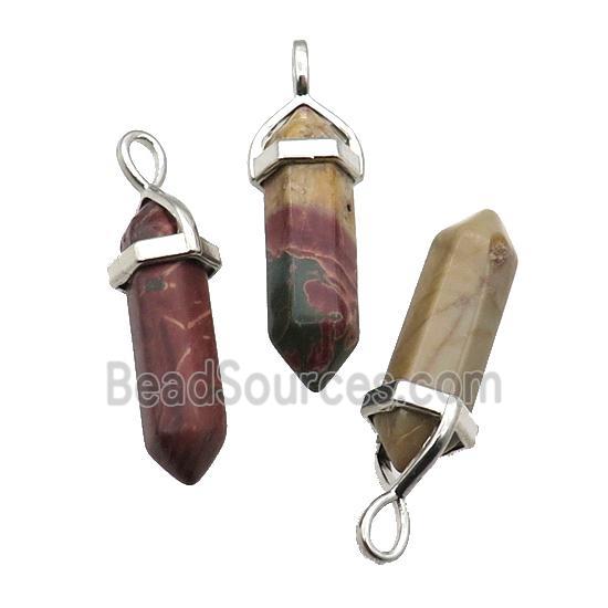 Natural Red Picasso Creek Jasper Bullet Pendant