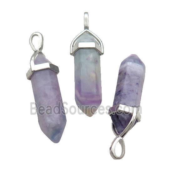 Natural Purple Fluorite Bullet Pendant