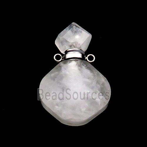 Natural Clear Quartz Perfume Bottle Pendant