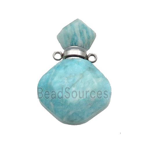 Natural Amazonite Perfume Bottle Pendant Green