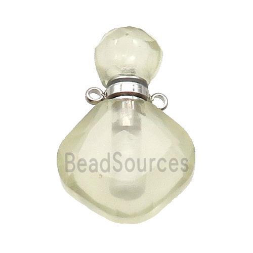 Natural Lemon Quartz Perfume Bottle Pendant