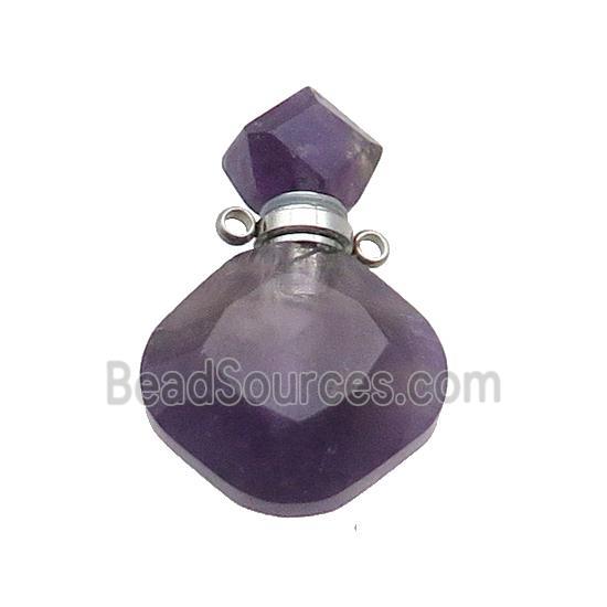 Natural Purple Amethyst Perfume Bottle Pendant