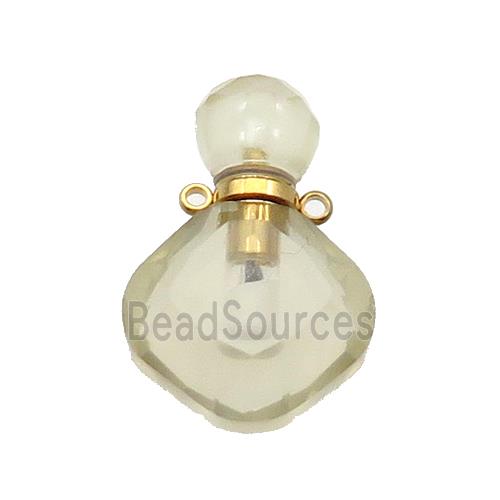 Natural Lemon Quartz Perfume Bottle Pendant