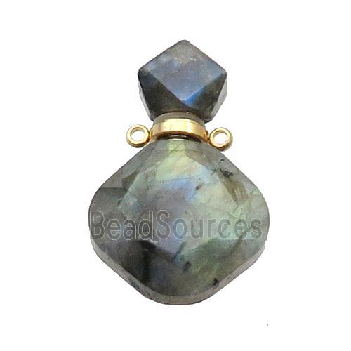 Natural Labradorite Perfume Bottle Pendant