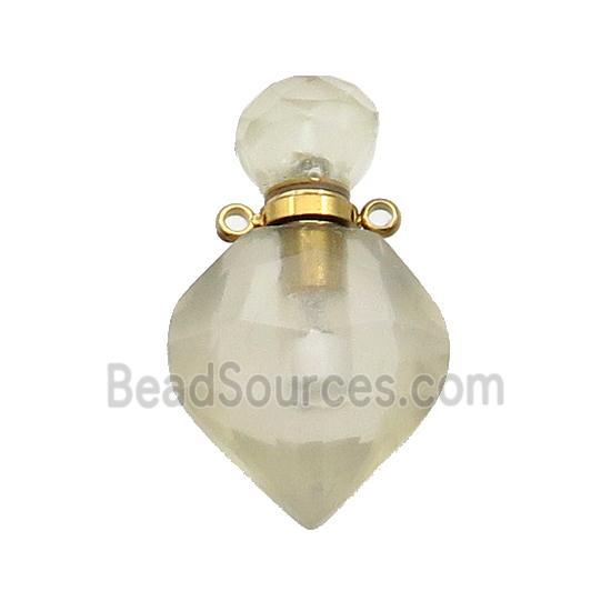 Natural Lemon Quartz Perfume Bottle Pendant