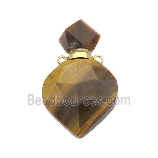 Natural Tiger Eye Stone Perfume Bottle Pendant Yellow