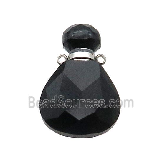 Natural Black Onyx Agate Perfume Bottle Pendant