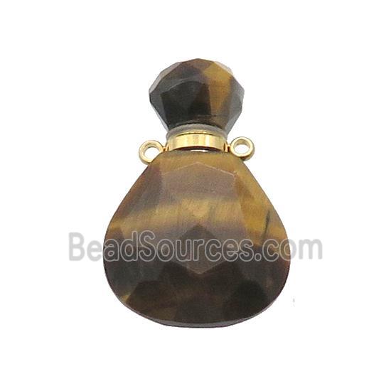 Natural Tiger Eye Stone Perfume Bottle Pendant Yellow