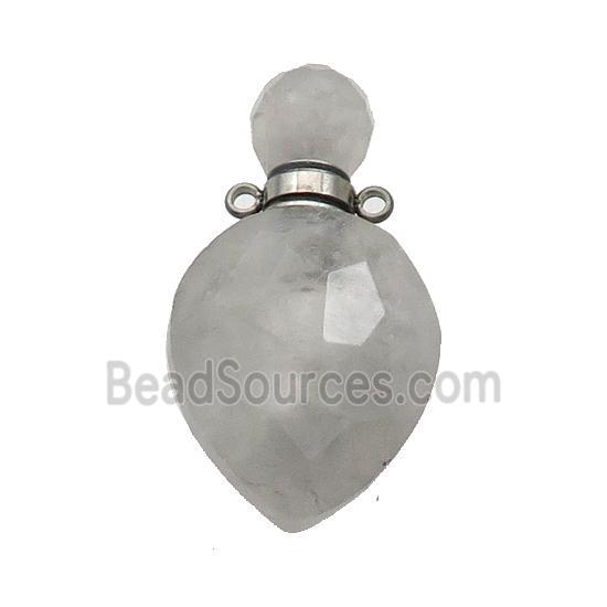 Natural Cloudy Quartz Gray Perfume Bottle Pendant