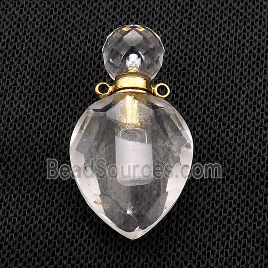 Natural Crystal Quartz Perfume Bottle Pendant