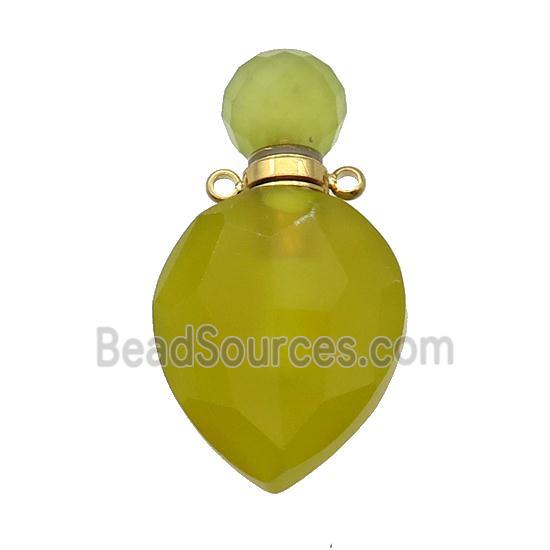 Natural Lemon Jade Perfume Bottle Pendant