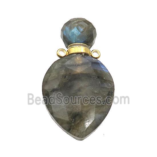 Natural Labradorite Perfume Bottle Pendant