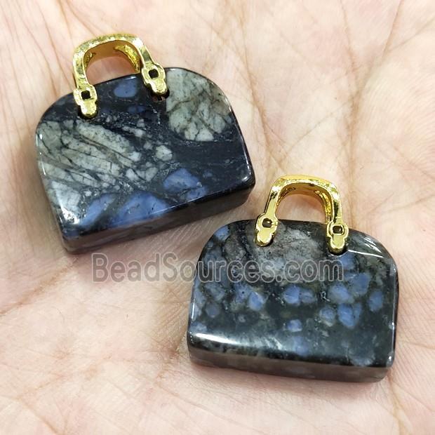 Natural Gray Opal Bag Pendant