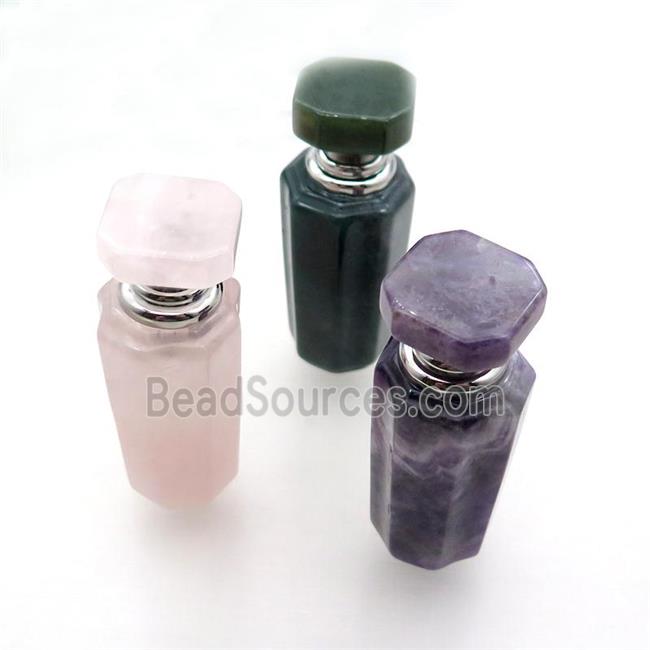 Mix Gemstone Perfume Bottle Pendant Nohole