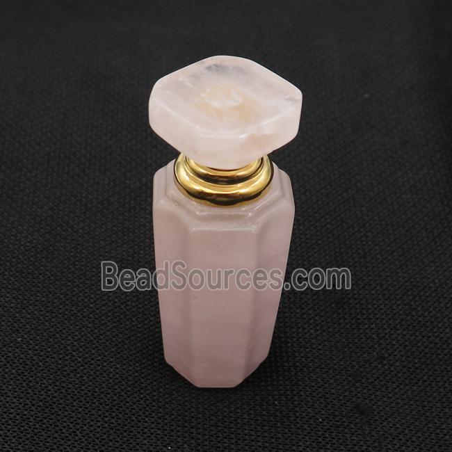 Pink Rose Quartz Perfume Bottle Pendant