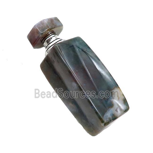 Green Moss Agate Perfume Bottle Pendant