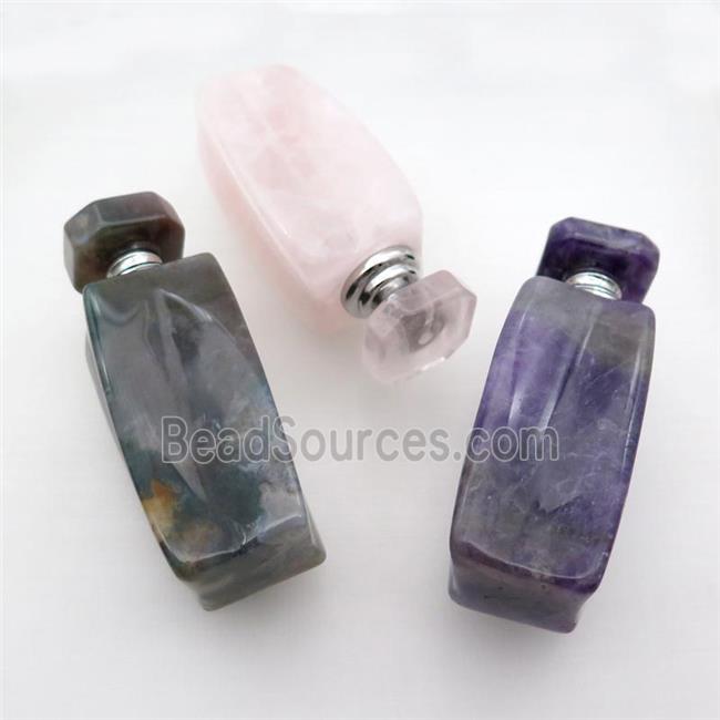 Mix Gemstone Perfume Bottle Pendant