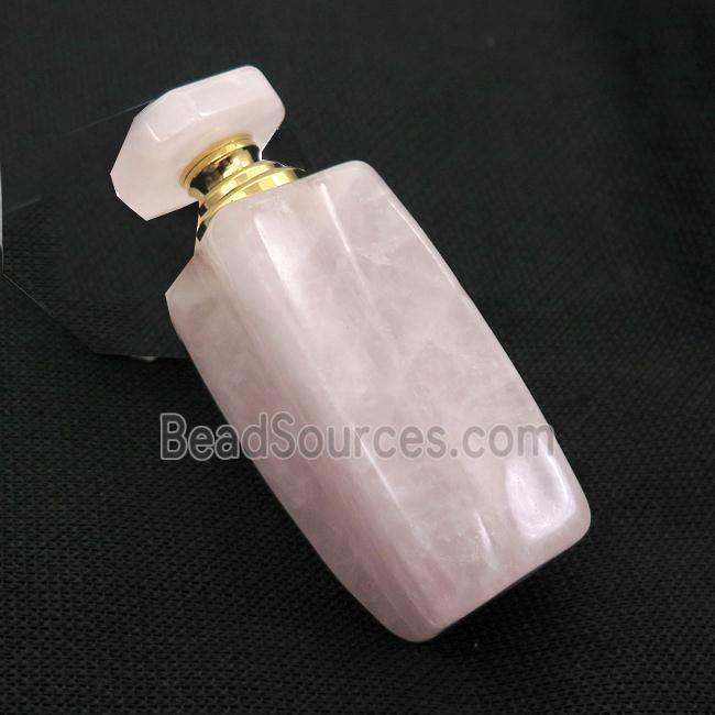 Pink Rose Quartz Perfume Bottle Pendant