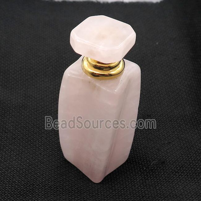 Pink Rose Quartz Perfume Bottle Pendant