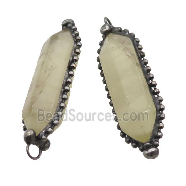 Lemon Quartz Bullet Pendant Antique Silver