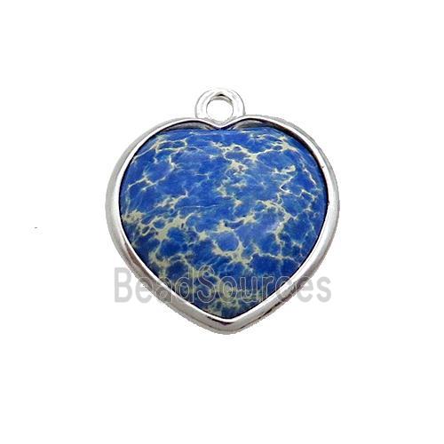 Blue Imperial Jasper Heart Pendant