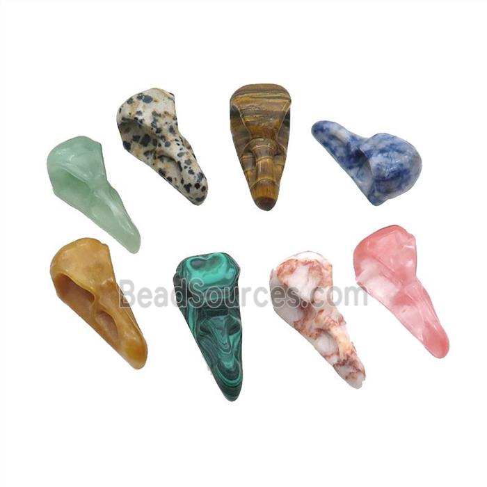 Mix Gemstone Raven Charms Pendant Undrilled Nohole