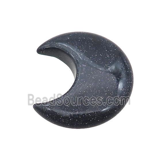 Blue Sandstone Moon Pendant Undrilled Nohole