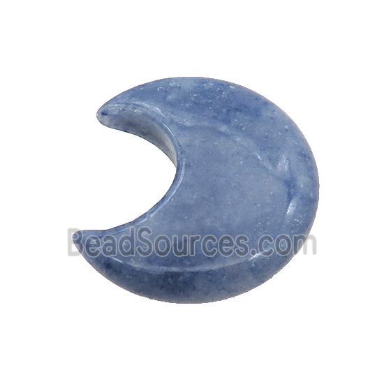 Blue Aventurine Moon Pendant Undrilled