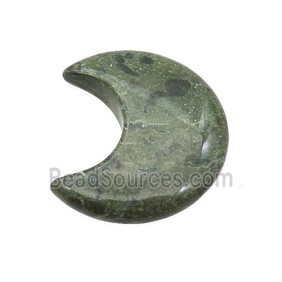 Green Kambaba Jasper Moon Pendant Undrilled