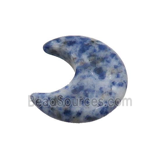 Blue Dalmatian Jasper Moon Pendant Undrilled