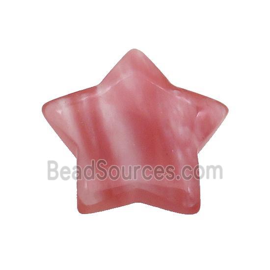 Pink Synthetic Quartz Star Pendant Undrilled