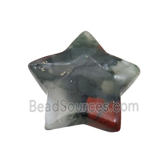 African Bloodstone Star Pendant Undrilled