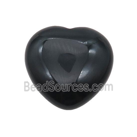 Black Onyx Agate Heart Pendant Undrilled Nohole