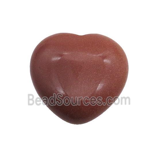 Gold Sandstone Heart Pendant Undrilled