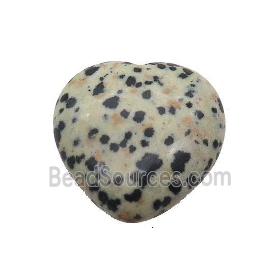 Black Dalmatian Jasper Heart Pendant Undrilled