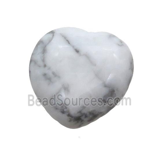 White Howlite Heart Pendant Undrilled