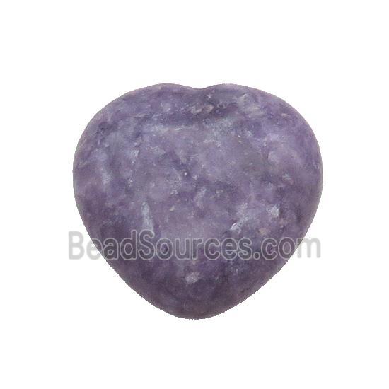 Purple Lepidolite Heart Pendant Undrilled