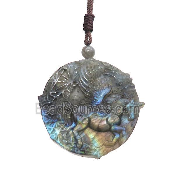 Natural Labradorite Necklace Pegasus